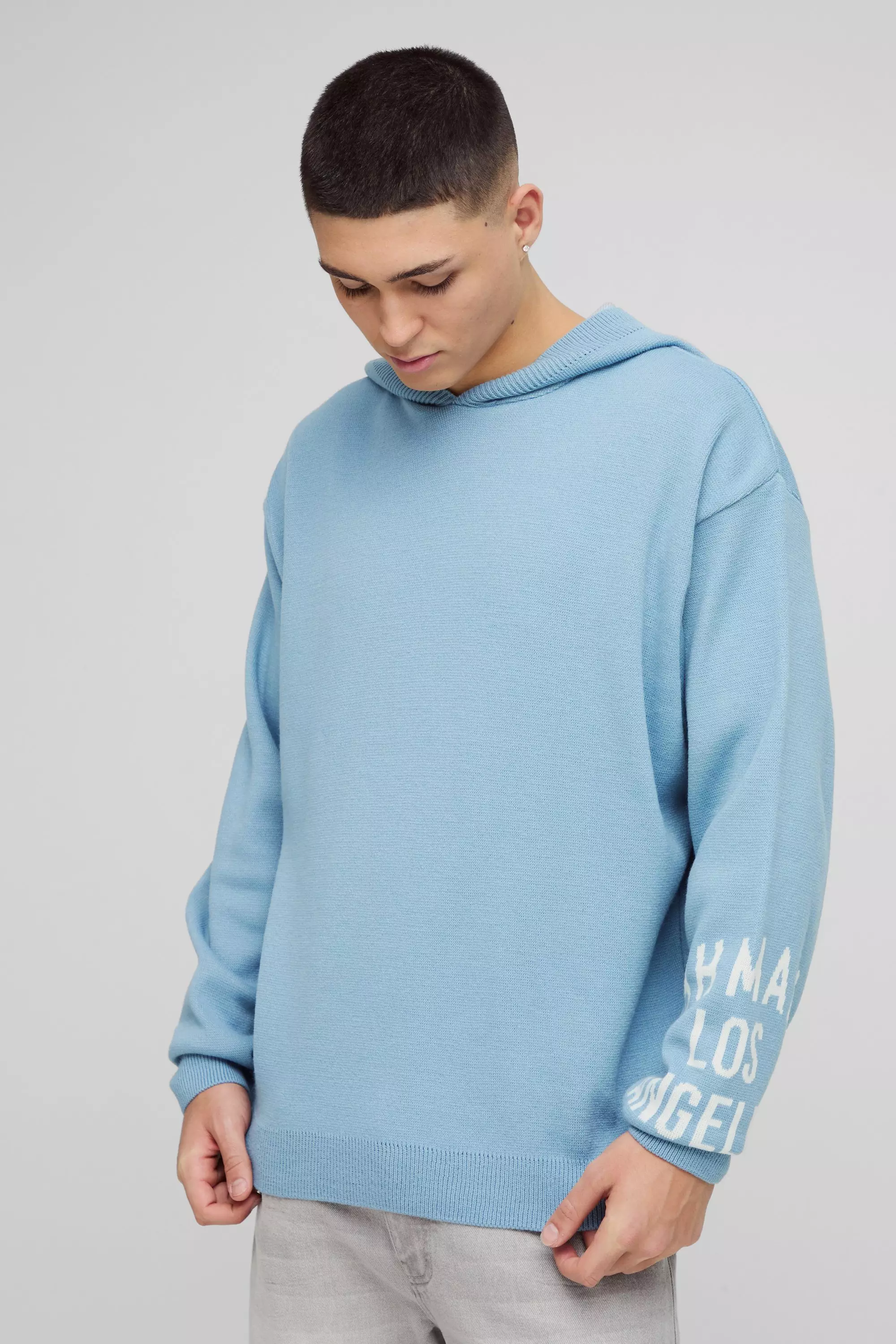 Long baggy knitted hoodie mens hotsell